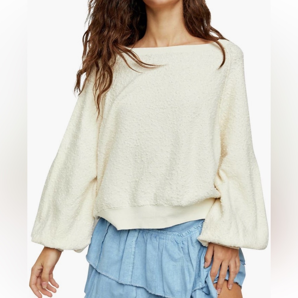 Free People Found My Friend Pullover in Cream size XS